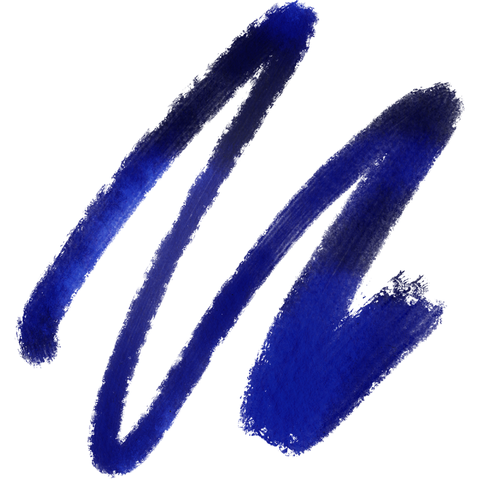 A blue stroke transitioning from rough textures into delicate watercolor shades png