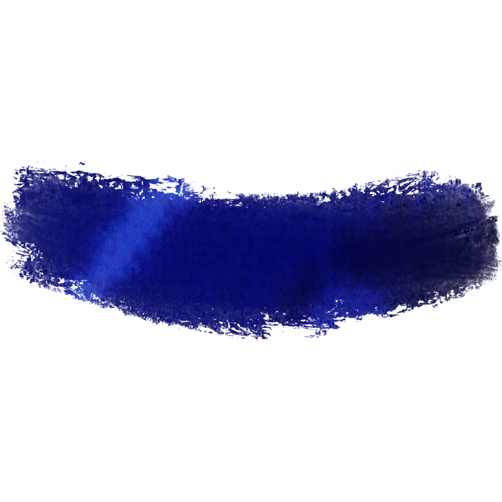 Blue brush stroke with rough textures evolving into soft watercolor tones png