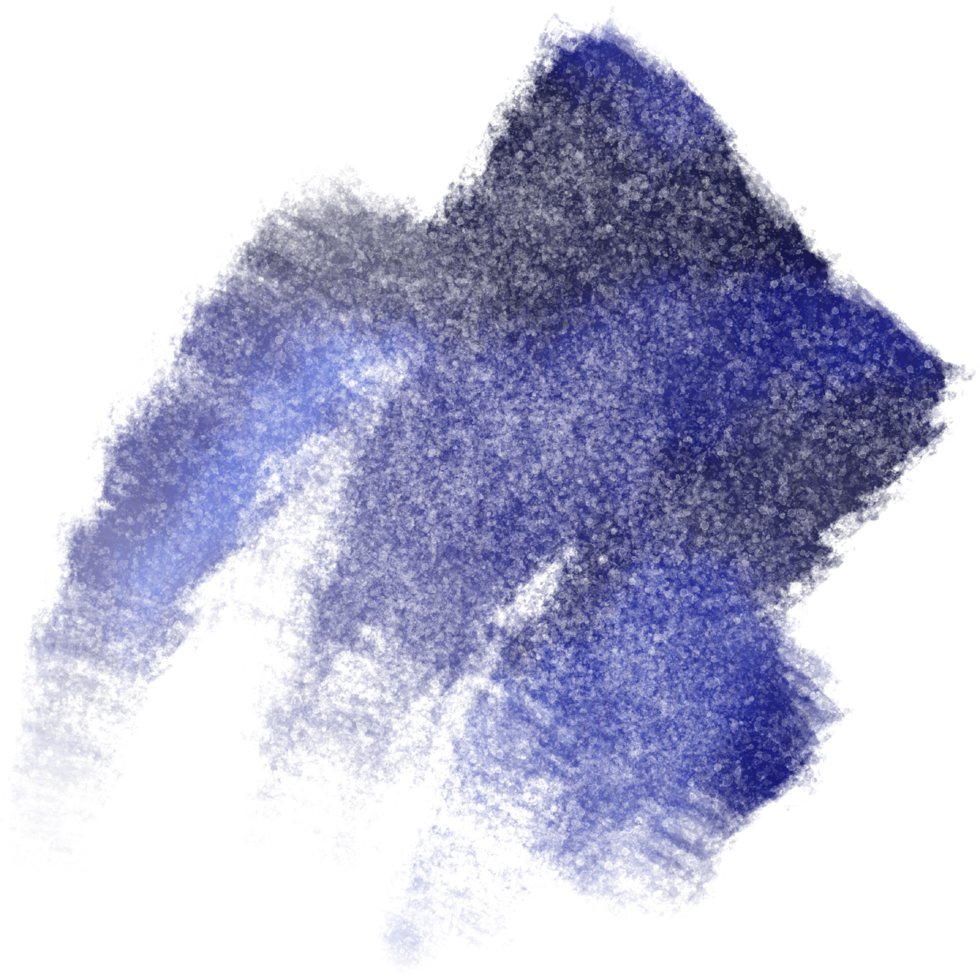 A blue stroke transitioning from gritty textures into soft watercolor gradients png