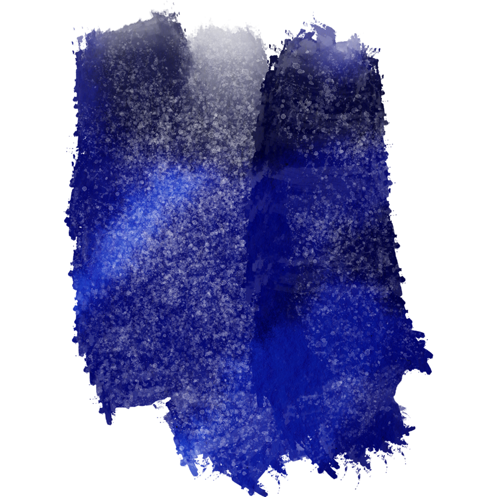 A blue brush stroke evolving from gritty textures into fluid watercolor hues png