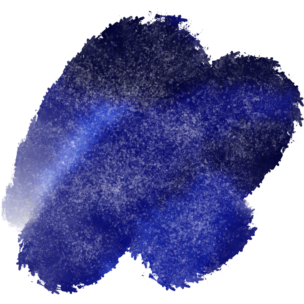 A blue stroke fading from rough grunge to smooth watercolor hues png