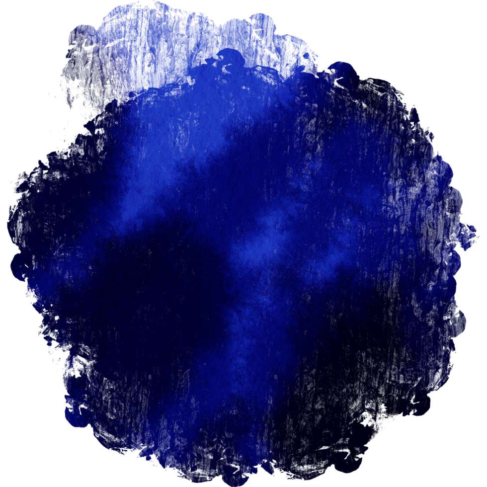 Blue brush stroke blending rugged textures into soft watercolor washes png