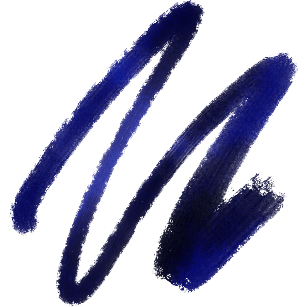 Blue brush stroke transitioning from grunge textures into smooth watercolor gradients png