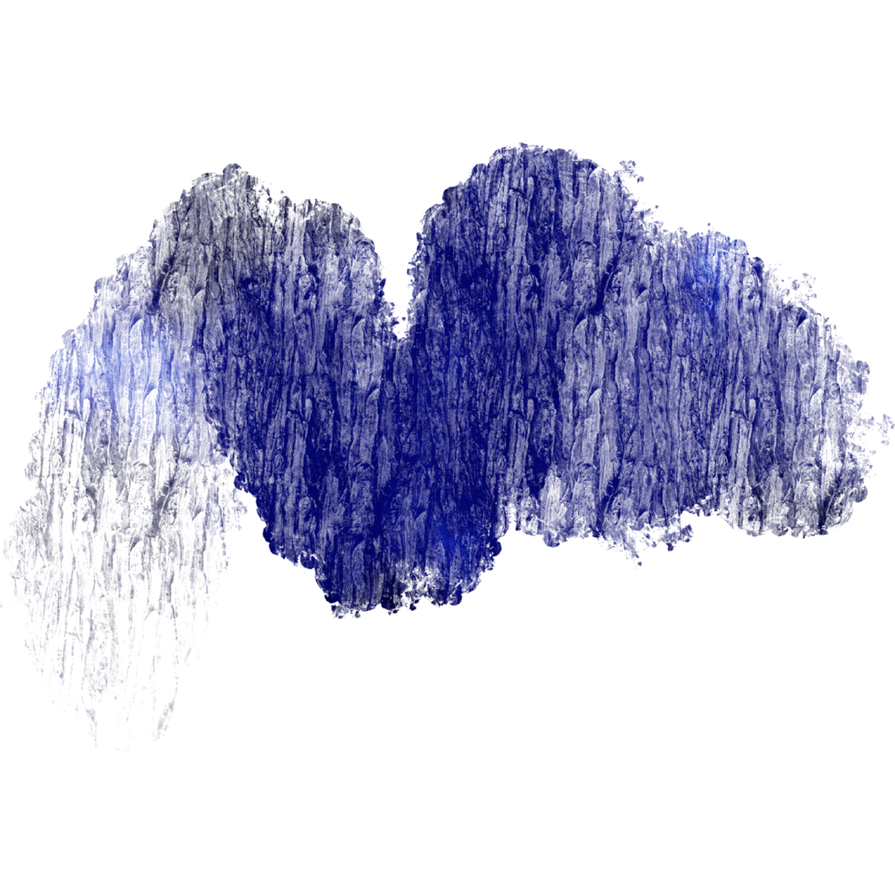 Blue brush stroke blending rugged textures into smooth watercolor washes png