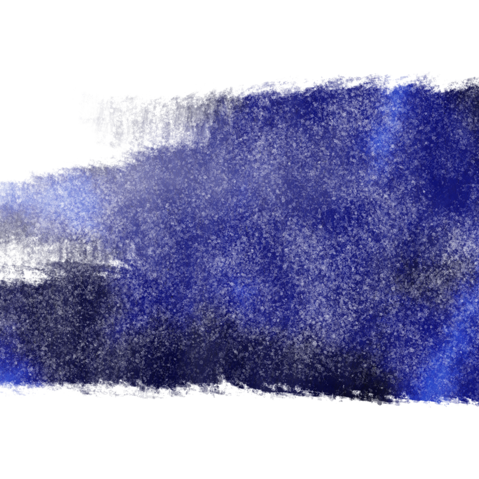 Blue brush stroke shifting from gritty to soft watercolor washes png