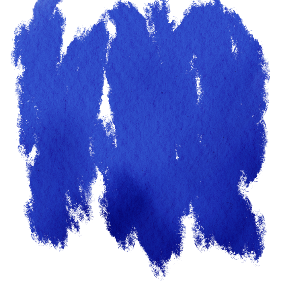 Blue stroke transitioning from gritty to soft watercolor tones png