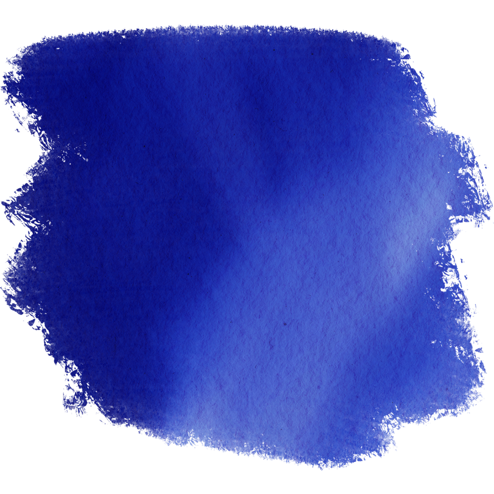 A vivid blue brush stroke with grunge elements resembling a watercolor splash png