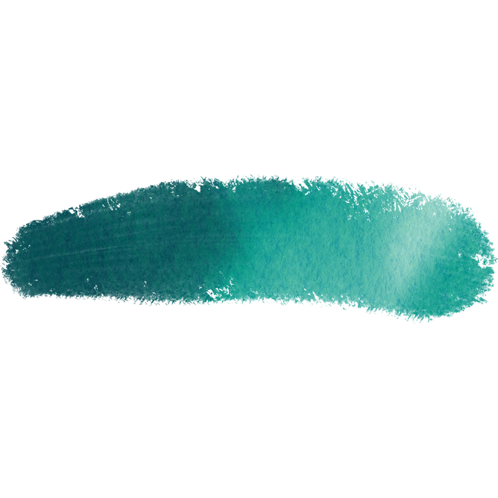 A flowing textured Cyan brush stroke in a washed out watercolor style png