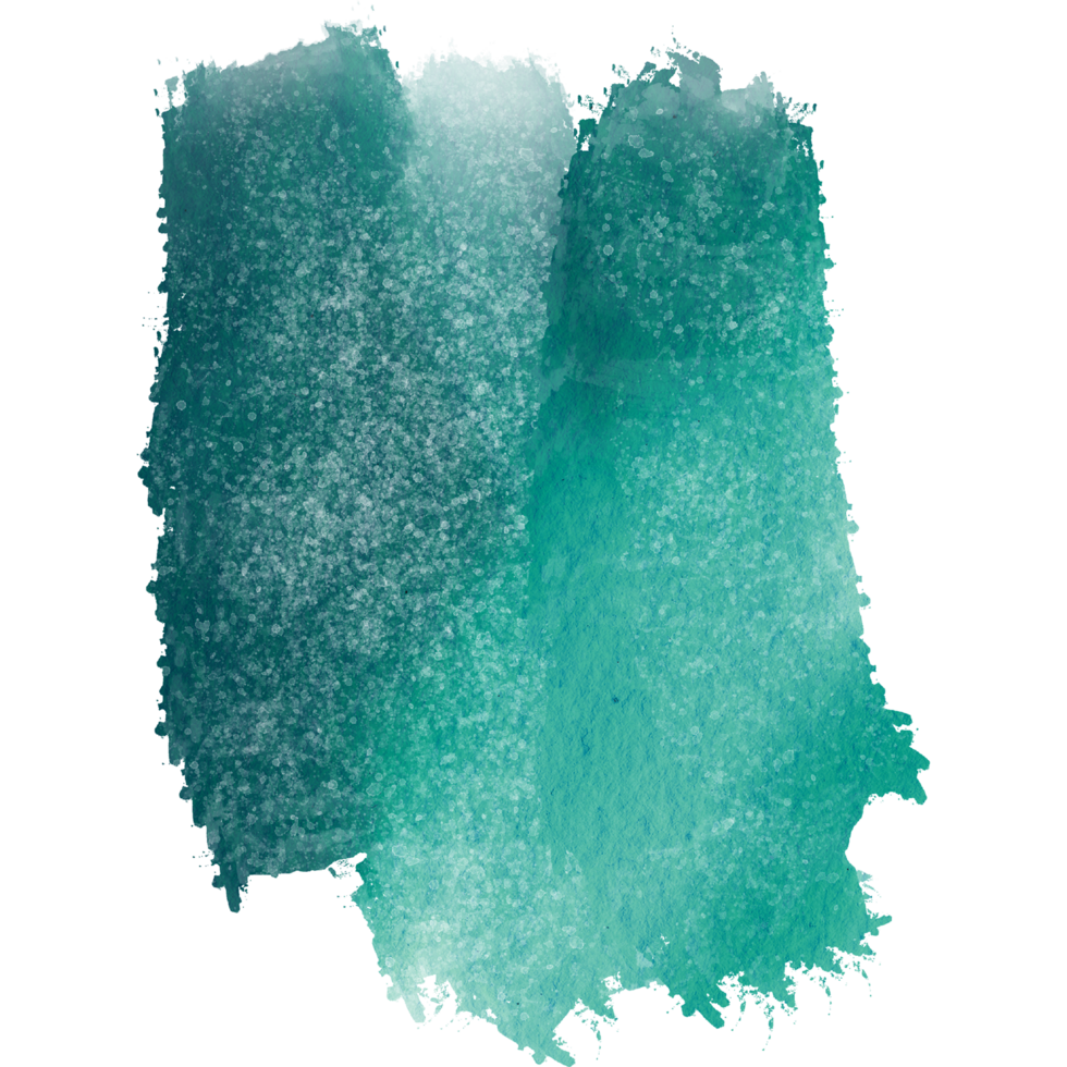 A rough Cyan brush stroke with a grunge finish and soft watercolor textures png
