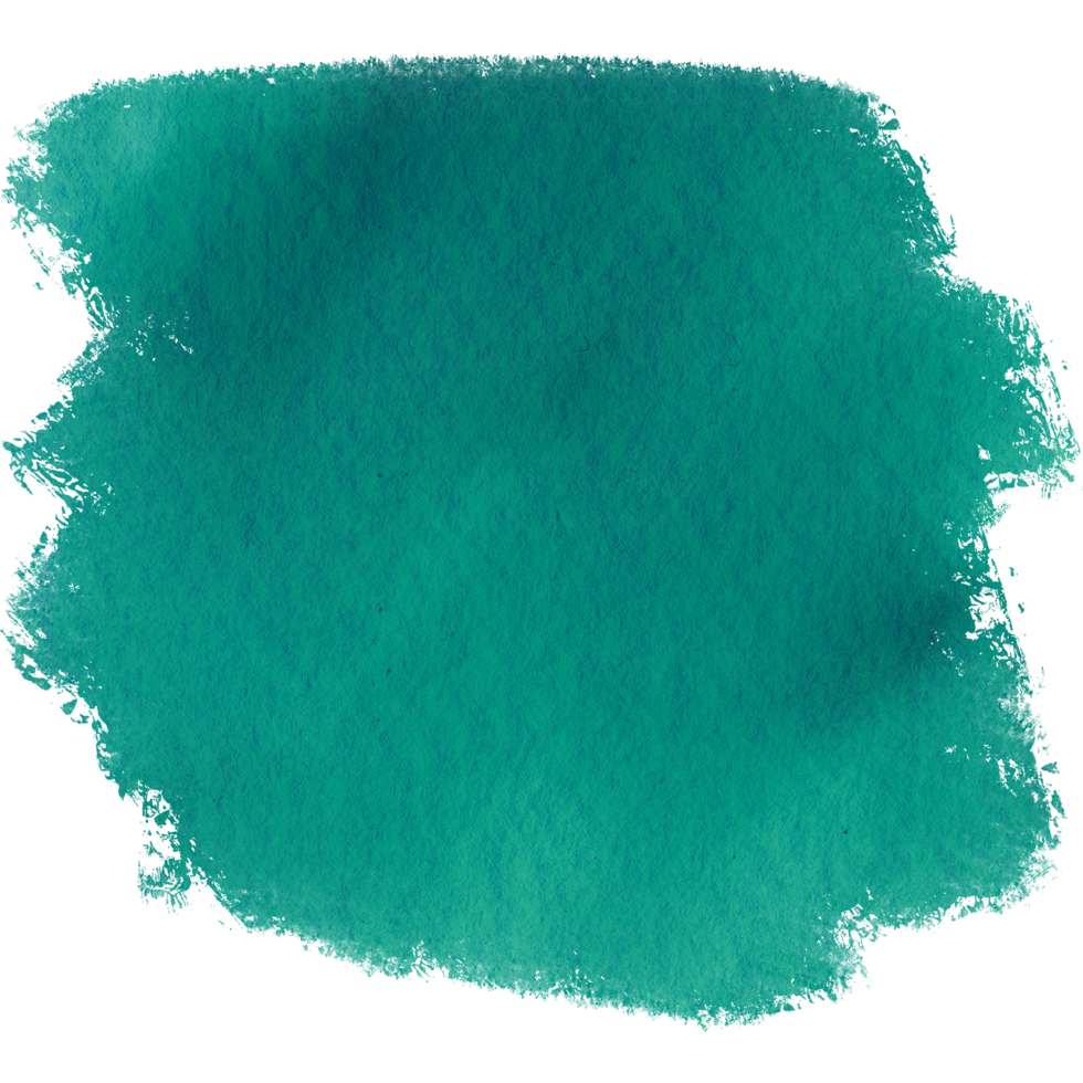 A raw Cyan brush stroke with subtle watercolor blending and rugged grunge textures png