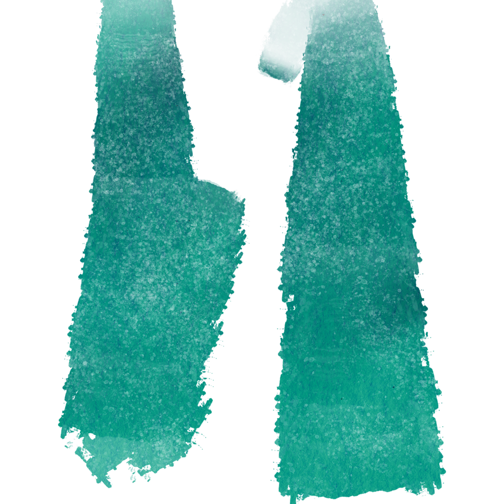 A soft Cyan brush stroke with rugged edges and subtle watercolor blending png
