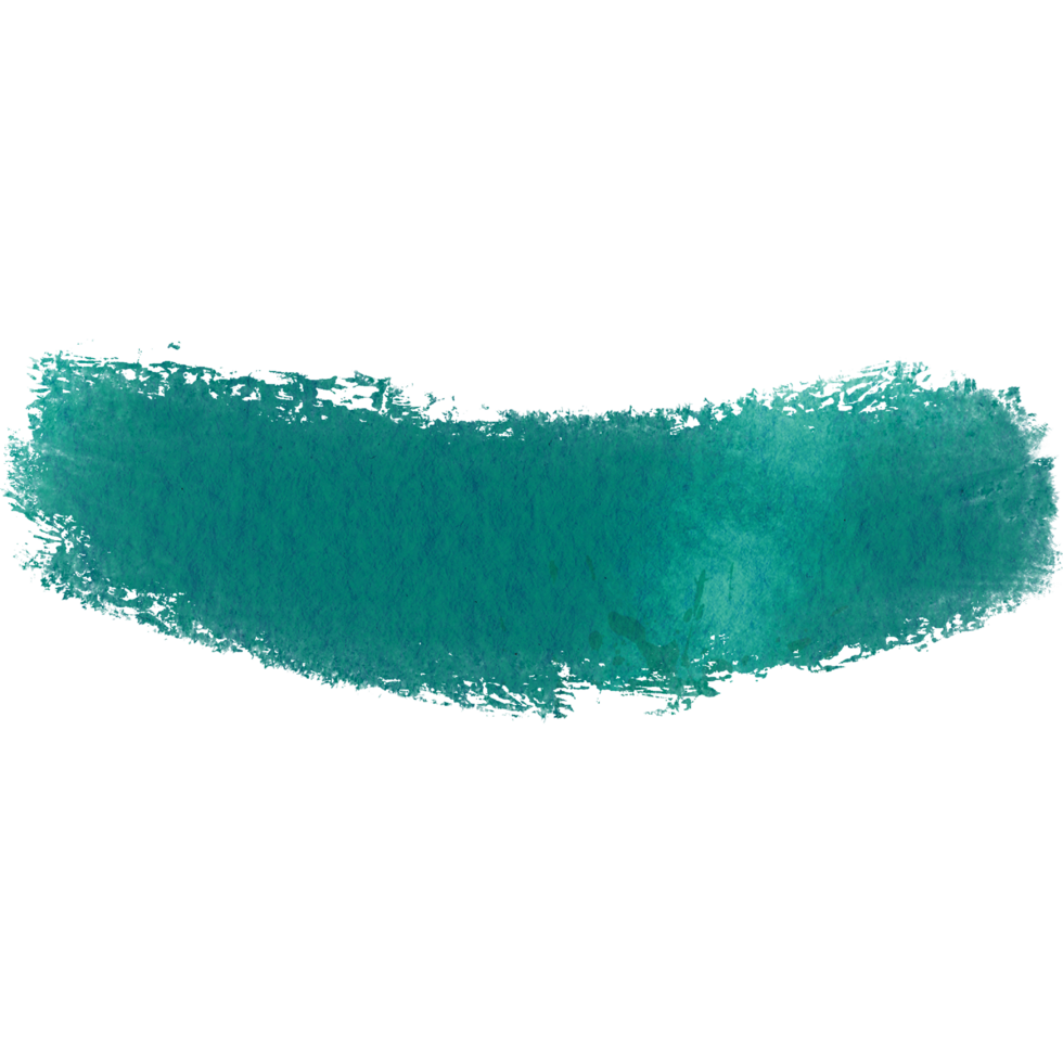 A bold Cyan watercolor brush stroke with rough grunge textures and smooth blending png