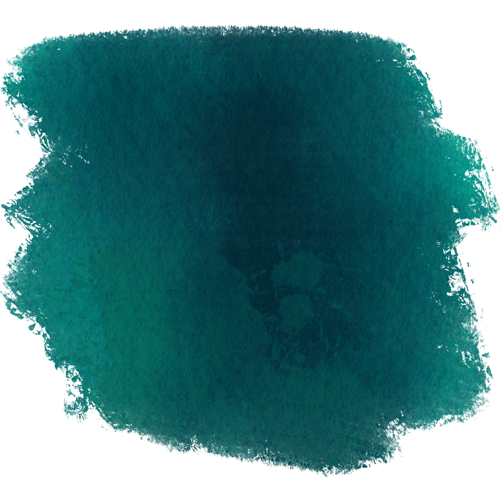 A striking Cyan brush stroke with rugged edges and smooth watercolor blending png