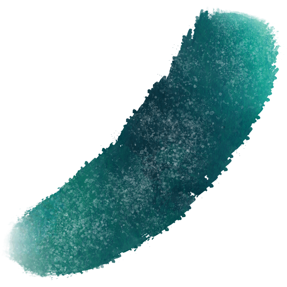 A soft Cyan brush stroke with rugged edges and a smooth watercolor effect png