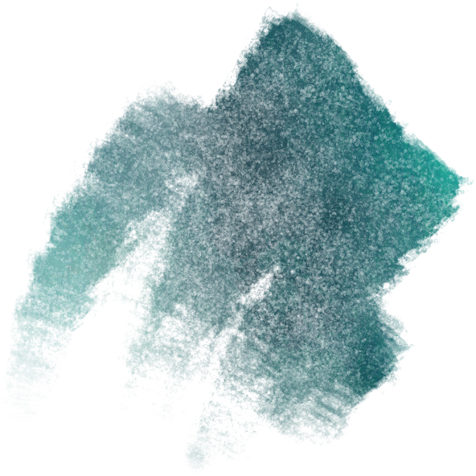 A bold Cyan watercolor stroke with rugged edges and smooth blending png