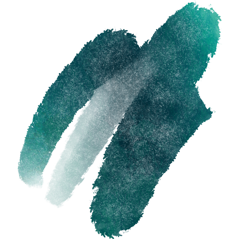A textured Cyan brush stroke with rugged grunge edges and soft watercolor blending png