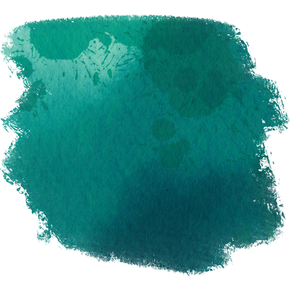 A faded Cyan brush stroke with rugged edges and smooth watercolor blending png