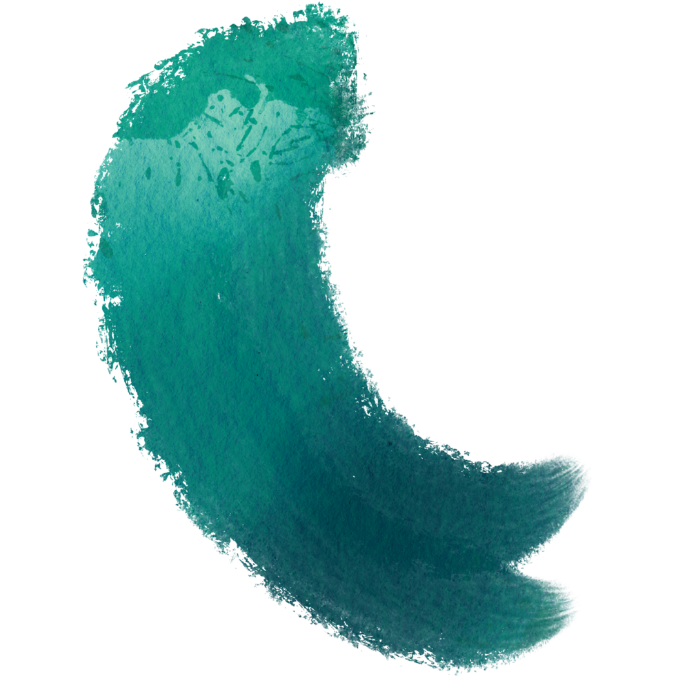 A faded Cyan watercolor stroke with rugged edges and smooth blending png