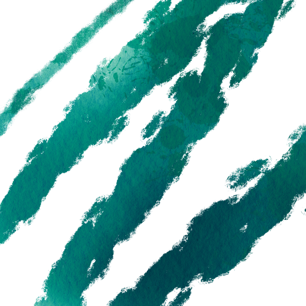 A rugged Cyan brush stroke with raw grunge edges and subtle blending png