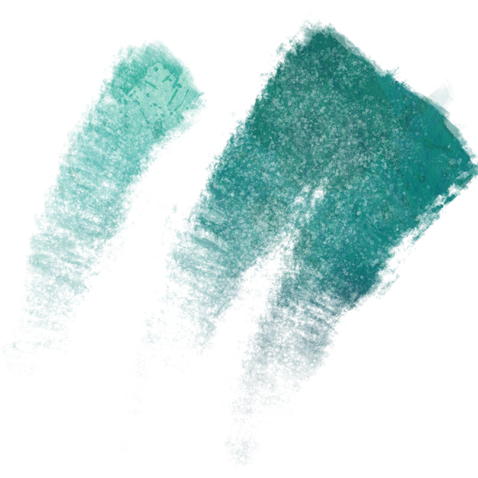 A soft Cyan brush stroke with rugged textures and a subtle watercolor blend png