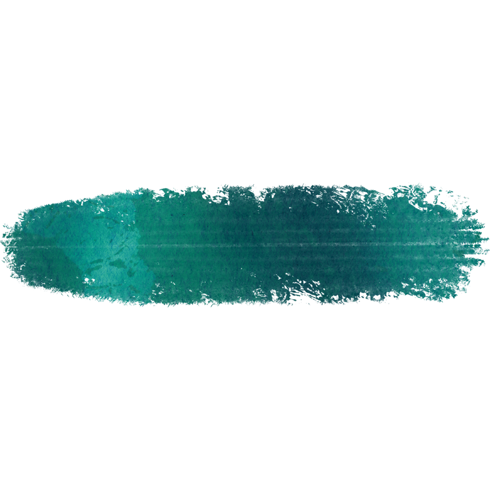 Faded Cyan brush stroke with rugged textures and smooth watercolor blending png