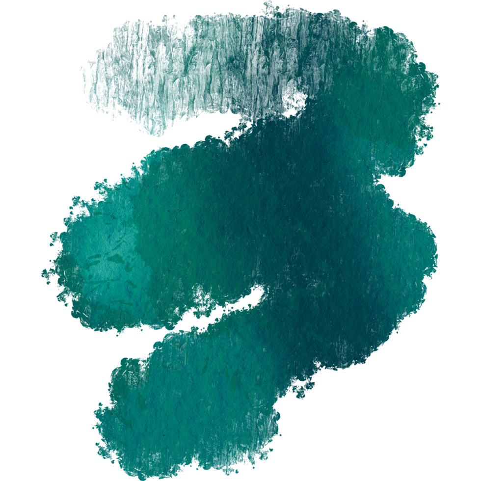 A smooth Cyan brush stroke with rugged textures and soft blending png