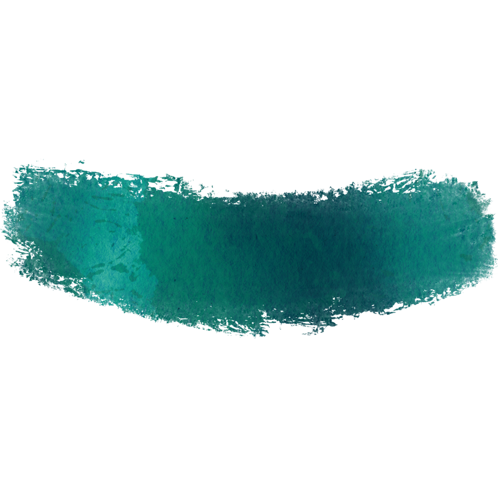 A smooth Cyan stroke with grunge textures and soft watercolor blending png