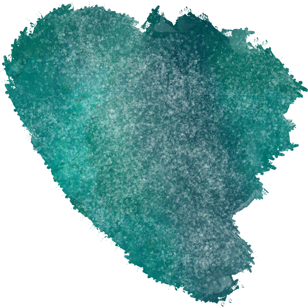 A soft Cyan stroke with rugged grunge textures and soft watercolor blending png