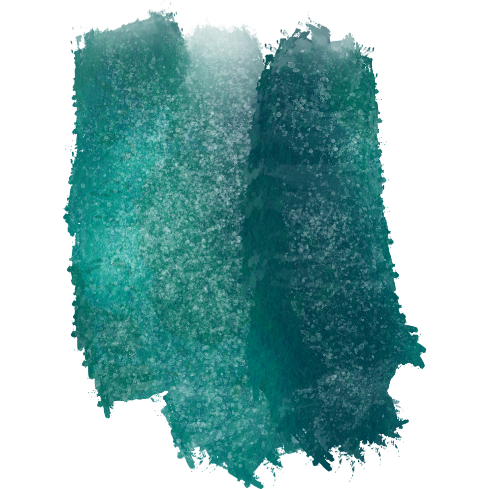 Cyan brush stroke with rugged edges and smooth blending png
