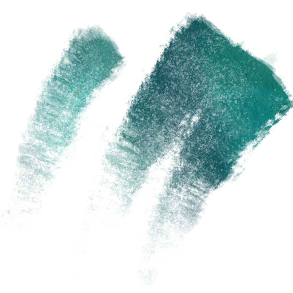 A faded Cyan brush stroke with rugged grunge textures and smooth watercolor blending png
