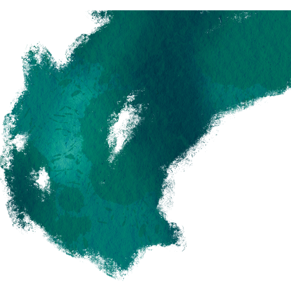 A smooth Cyan brush stroke with rugged grunge edges and soft blending png