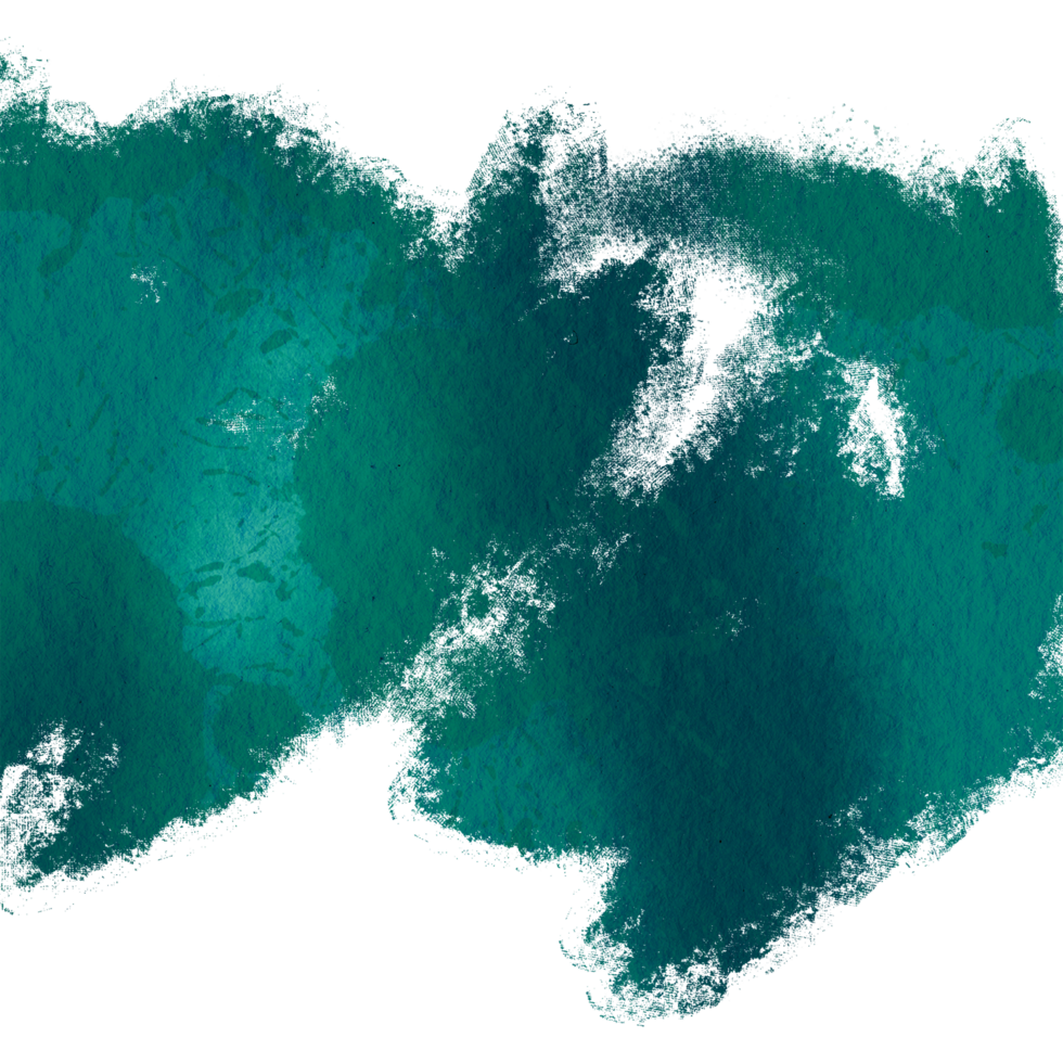 A rugged Cyan brush stroke with soft blending and faded textures png