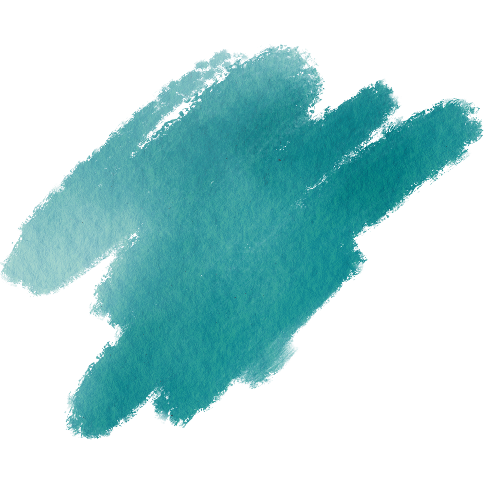 Soft Cyan watercolor strokes merging into textured hand drawn grunge effects png