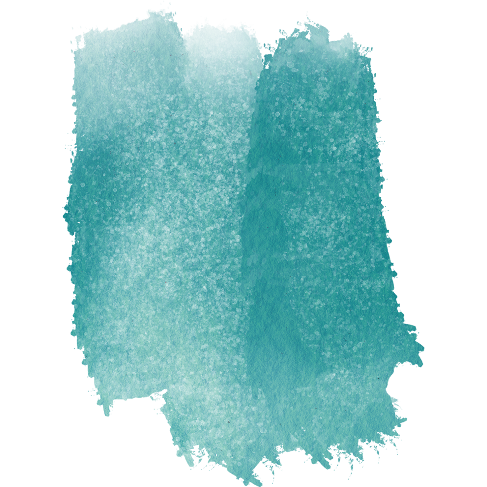Hand drawn Cyan watercolor strokes merging into rugged grunge inspired finishes png