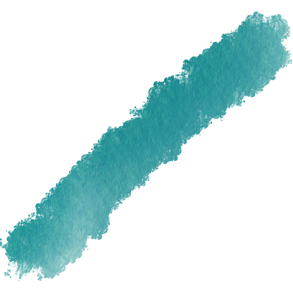 Hand drawn Cyan watercolor strokes with textured rough grunge effects png