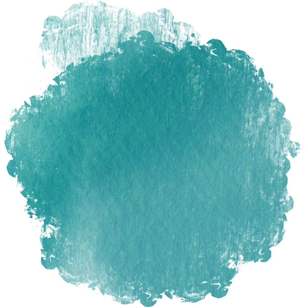 Hand drawn Cyan watercolor strokes fading into rough raw grunge inspired details png