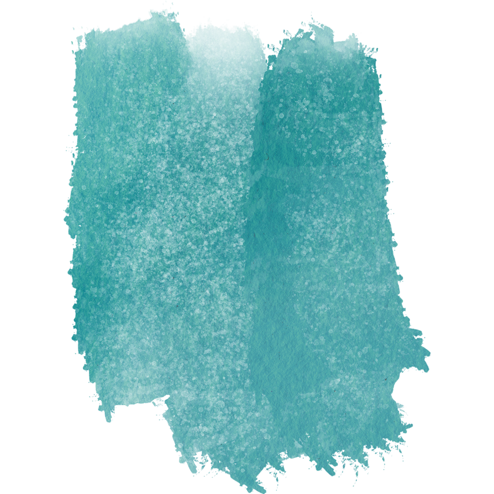 Cyan watercolor brush strokes blending into rough gritty hand drawn grunge effects png
