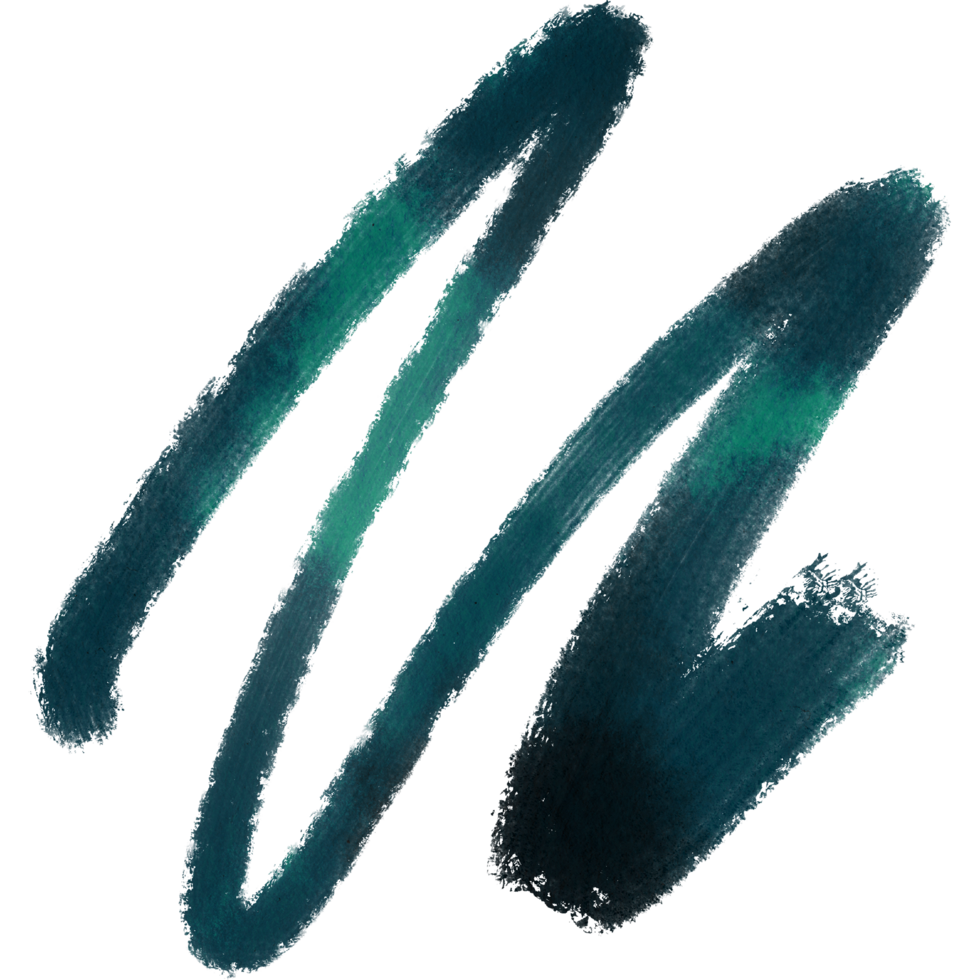Gorgeous Cyan watercolor brush strokes blending into soft textured grunge effects png