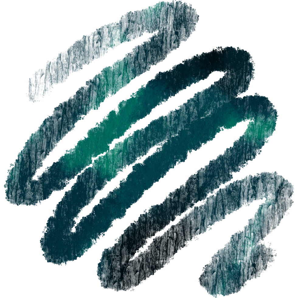 Soft Cyan watercolor brush strokes blending into textured gritty grunge edges png