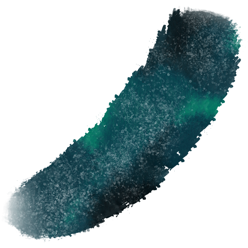 Beautiful Cyan watercolor brush strokes blending into rough gritty grunge edges png