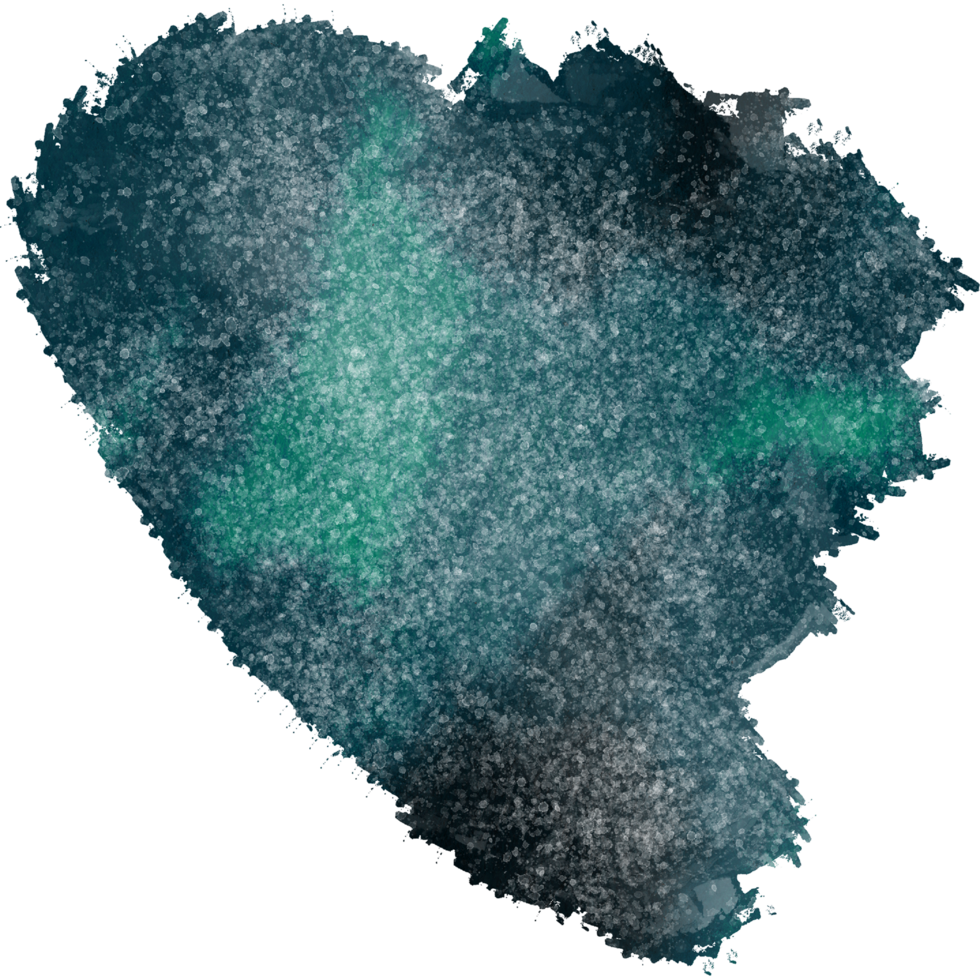 A stunning Cyan watercolor stroke fading into soft rough grunge finishes png