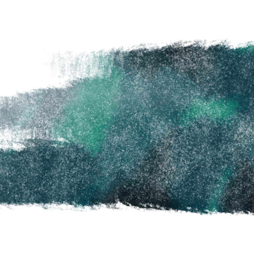 Beautiful Cyan watercolor strokes fading into rough gritty grunge inspired details png