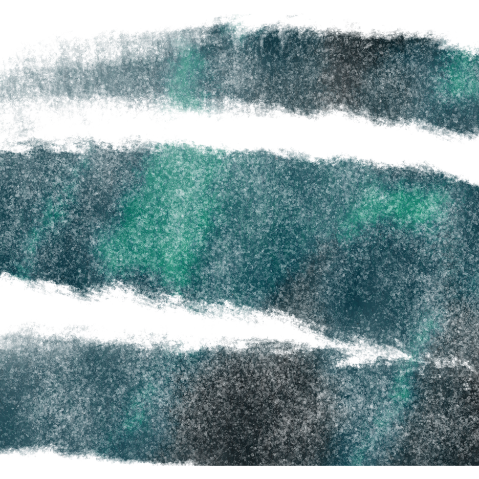 Gorgeous Cyan watercolor brush strokes blending into soft textured grunge finishes png