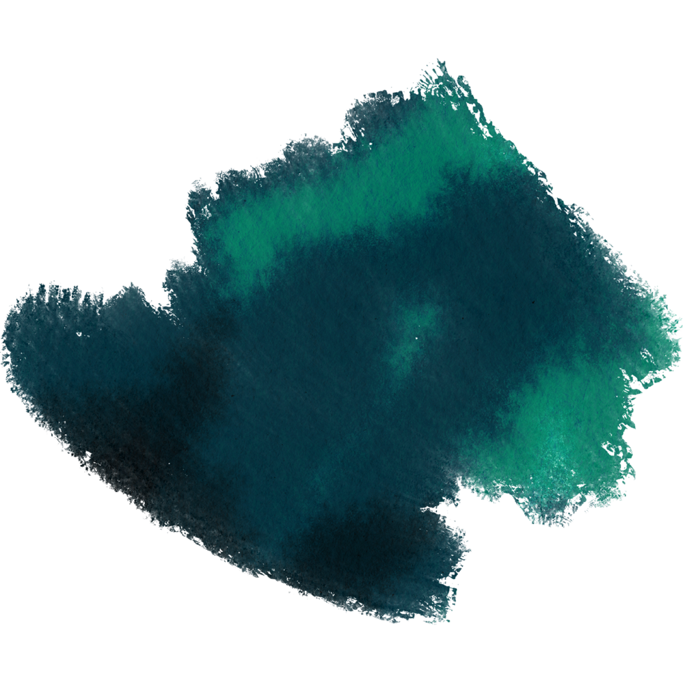 A seamless Cyan watercolor stroke blending into soft textured grunge accents png