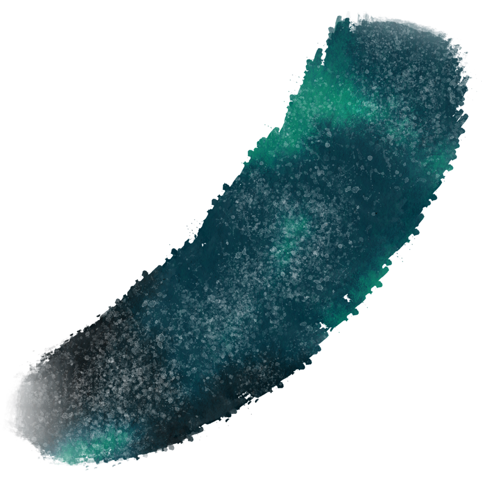 Hand sketched stroke of Cyan watercolor with rough textures png