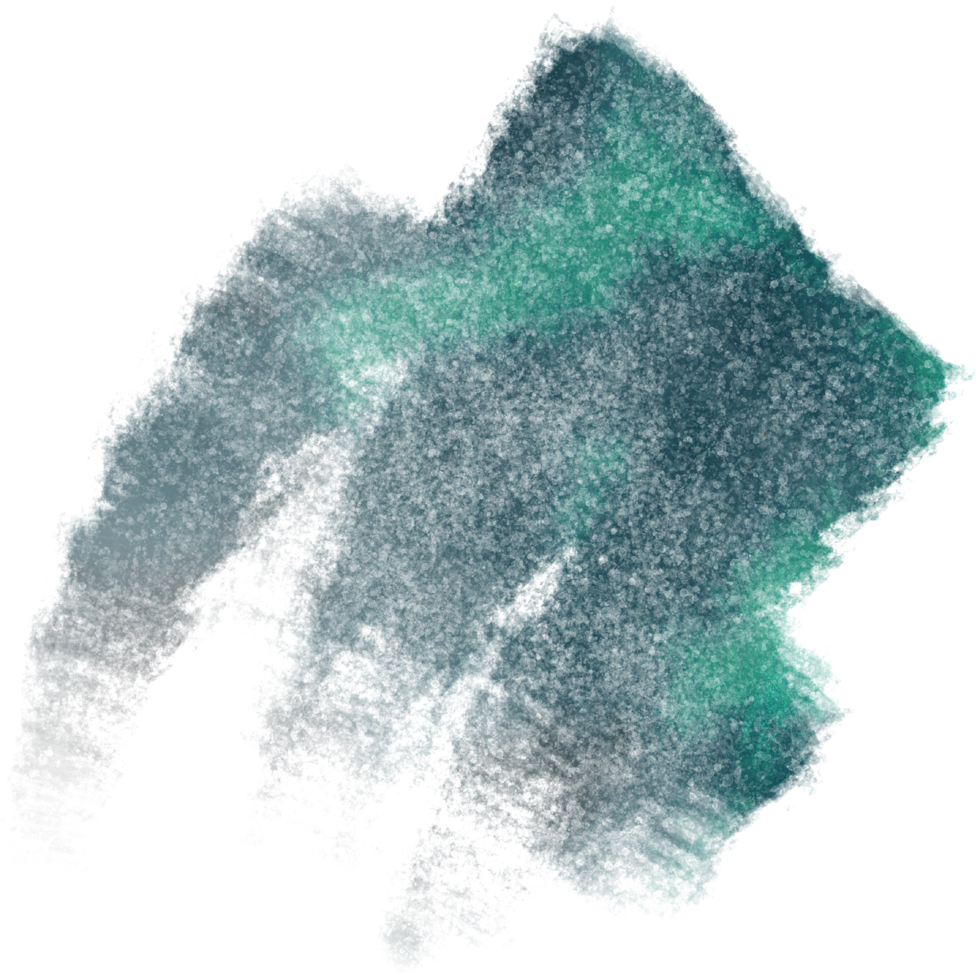 Grungy hand drawn stroke in shades of Cyan watercolor png