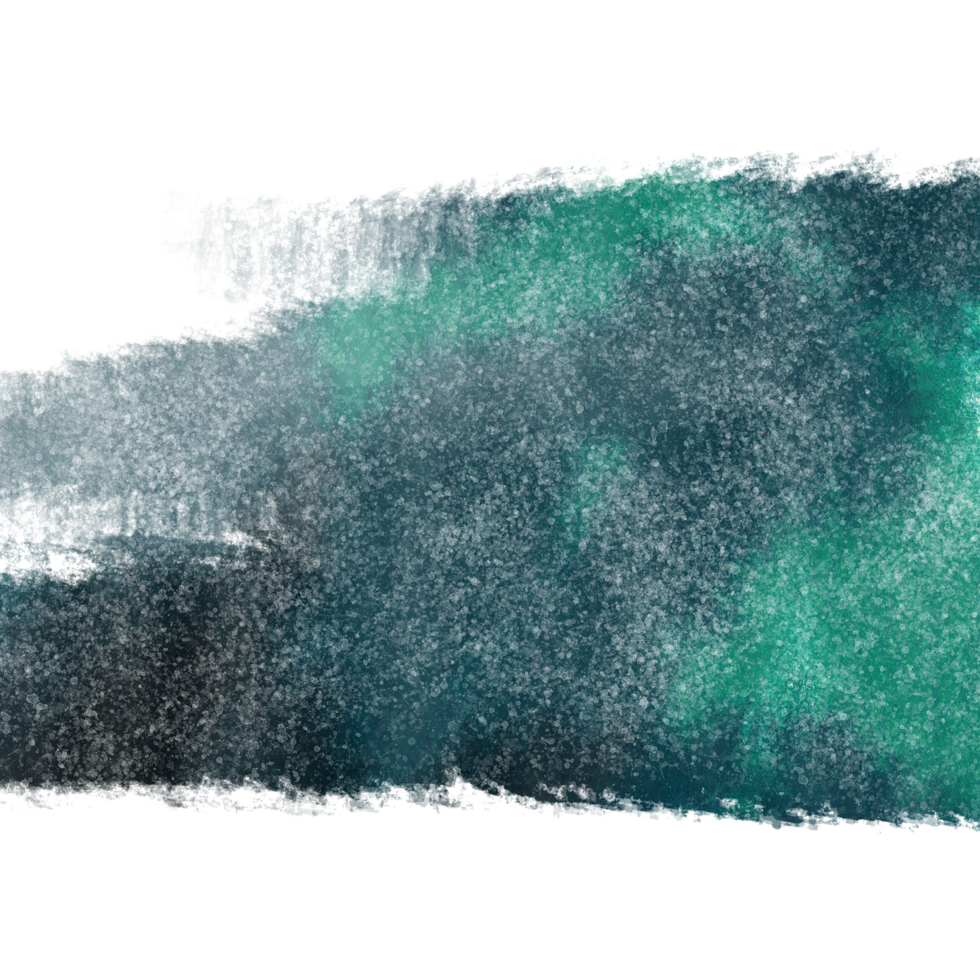 A hand sketched rugged Cyan watercolor stroke with grunge textures png