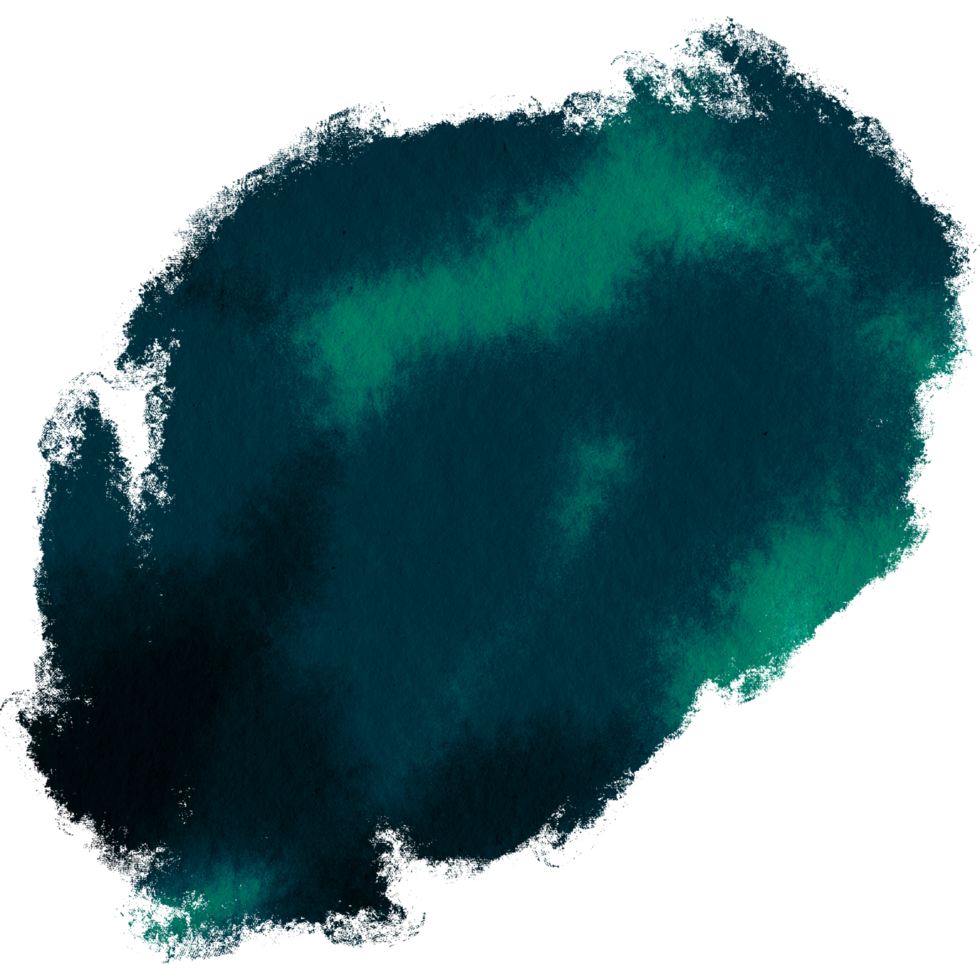 Hand drawn stroke in Cyan watercolor with a rough grunge look png