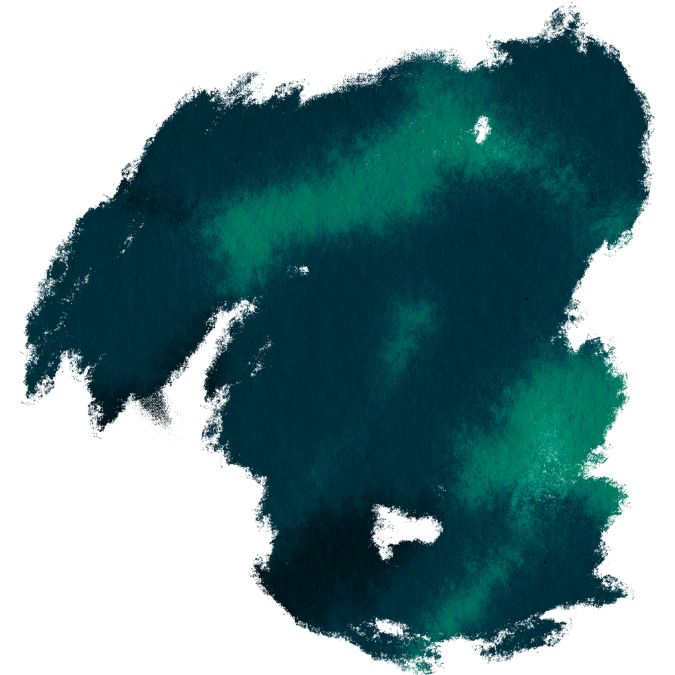 A rough Cyan watercolor stroke with grungy hand drawn textures png