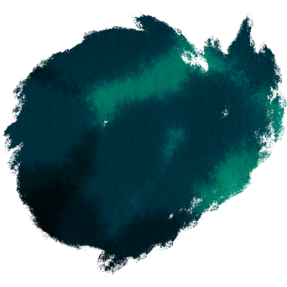 Roughly textured Cyan watercolor stroke with a hand sketched vibe png
